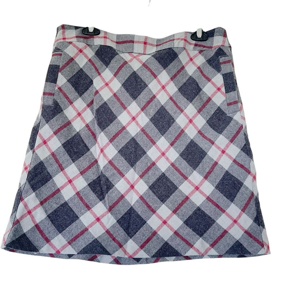 Merona Womens Plaid Tartan Mini Skirt Preppy Wool Blend Work Career Office Sz 12 - Picture 3 of 12